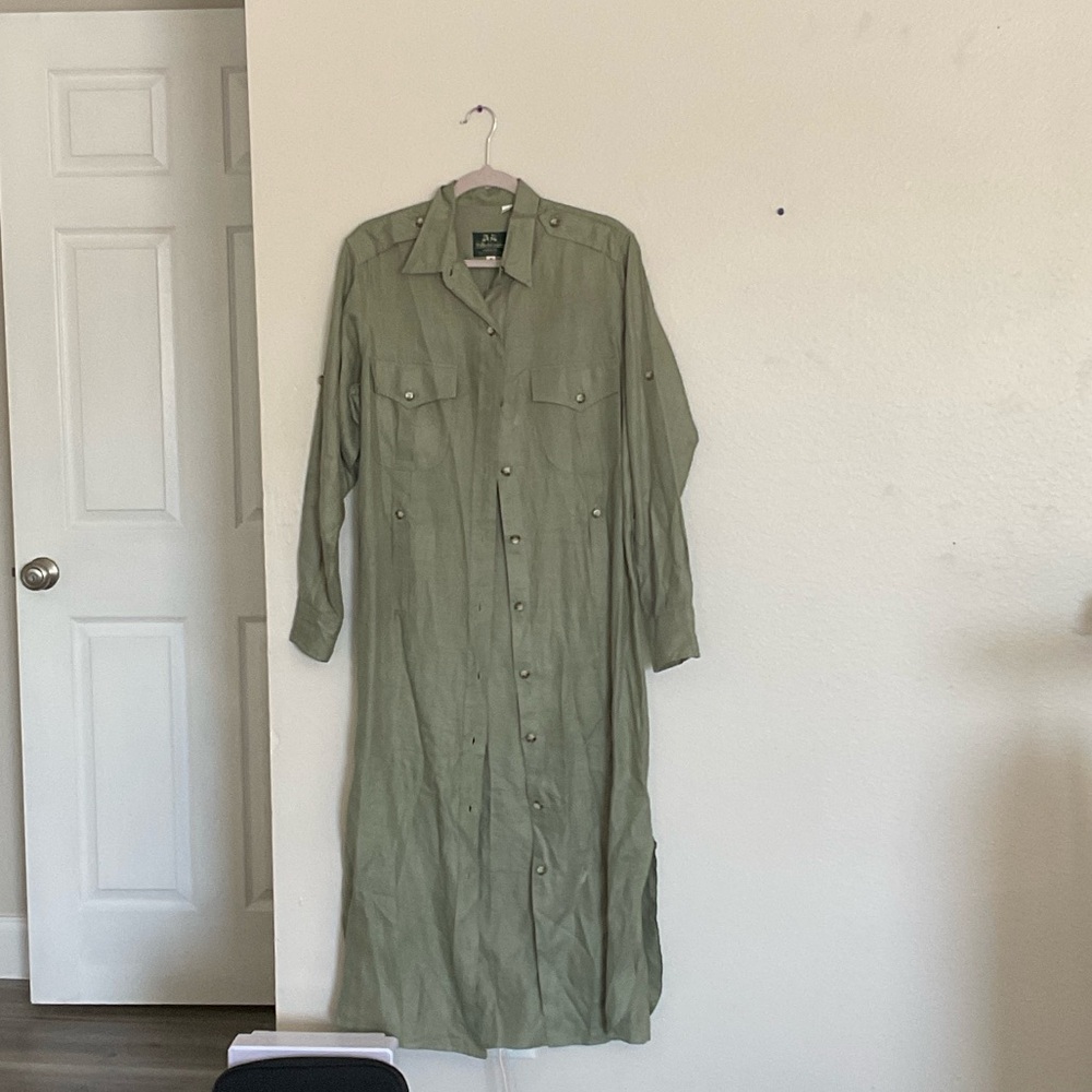 Elegant Olive Long Sleeve Dress
